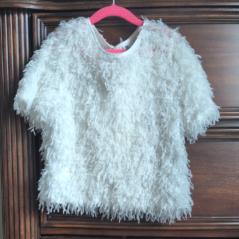 Textured White Short Sleeve Tee
